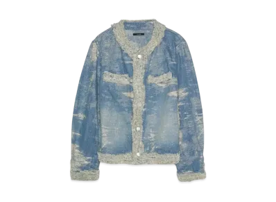 TAAKK SHORT DENIM JACKET "INDIGO BLEACH"