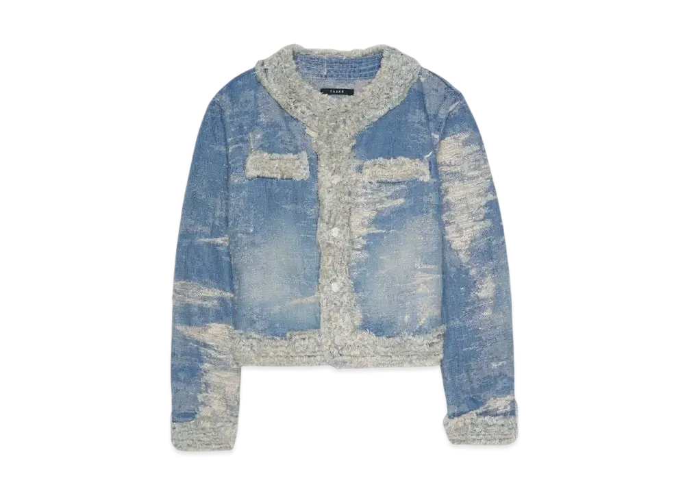 TAAKK SHORT JACKET "INDIGO BLEACH"