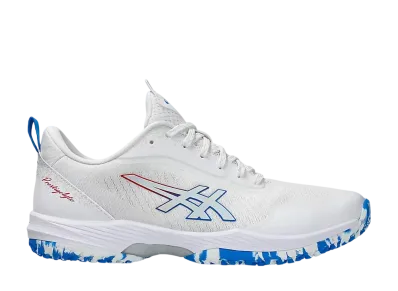 アシックス プレステージライト5 OC ワイド "ホワイト/エレクトリックブルー"