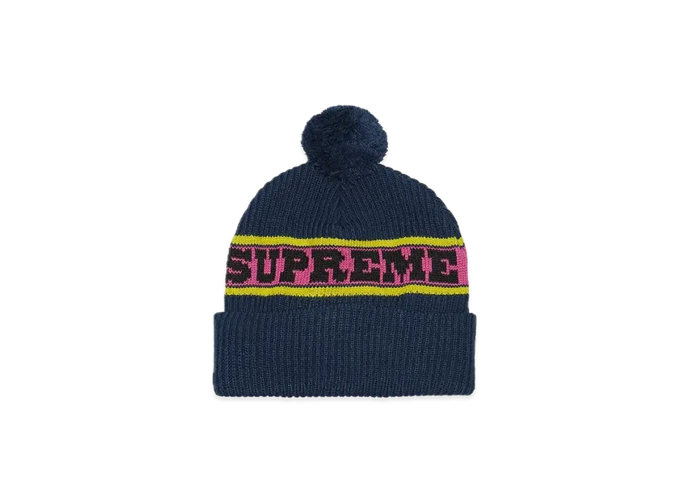 Supreme Big Stripe Beanie "Navy"