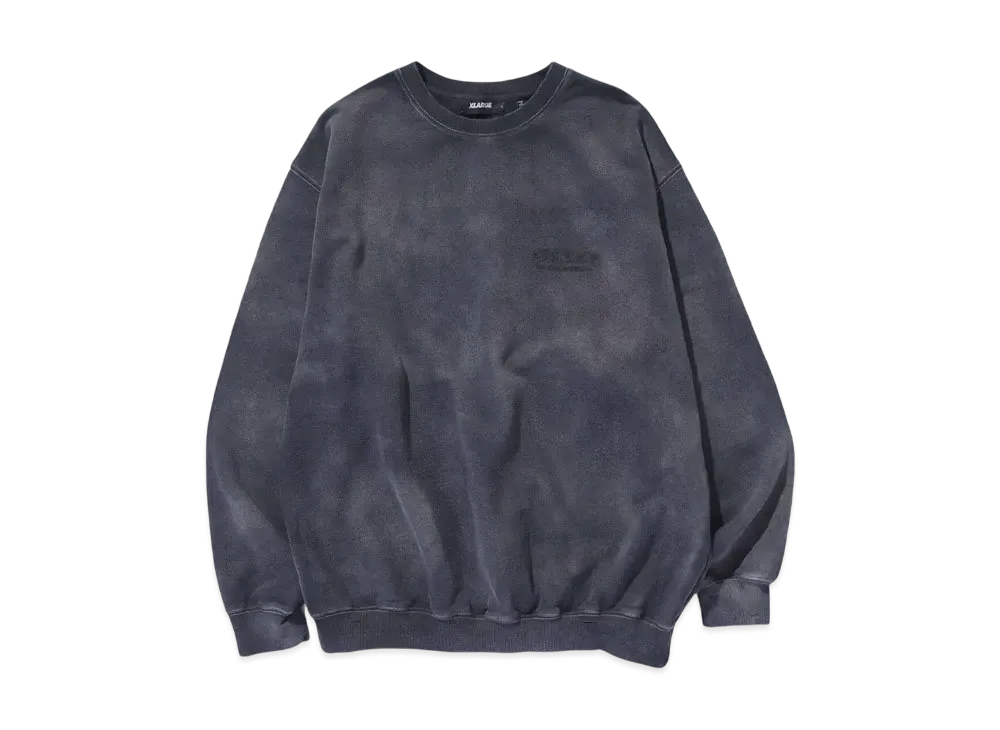 XLARGE OLD ENGLISH BLEACHED CREWNECK SWEATSHIRT "BLACK"