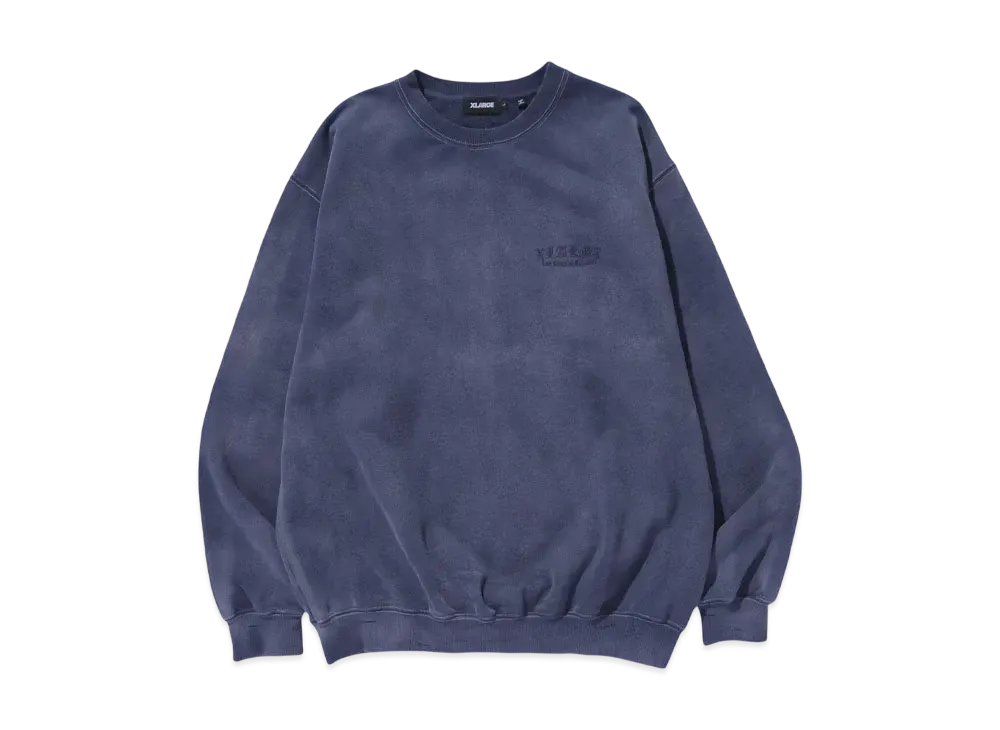 XLARGE OLD ENGLISH BLEACHED CREWNECK SWEATSHIRT "NAVY"