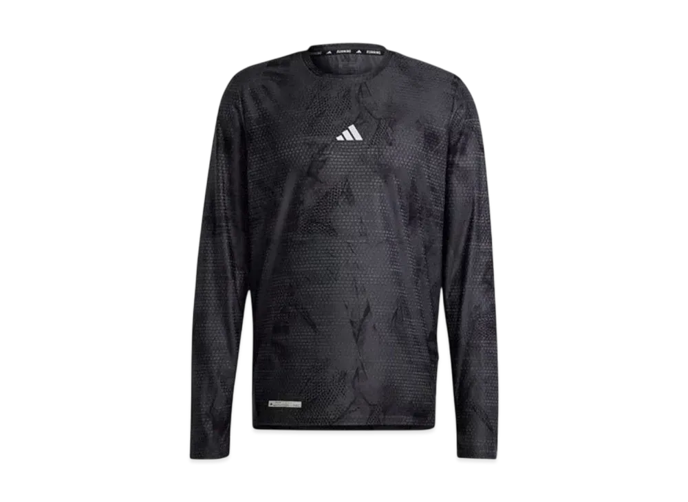 adidas Ultimateadidas Allover Print Long Sleeve T-shirt "Carbon/Black"