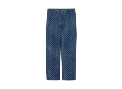 GUCCI Cotton Jacquard GG Shadow Pant "Blue/White"