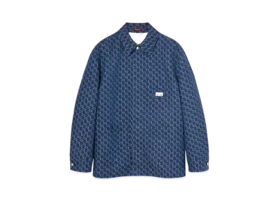 GUCCI Cotton Jacquard Jacket With GG Shadow "Blue/White"