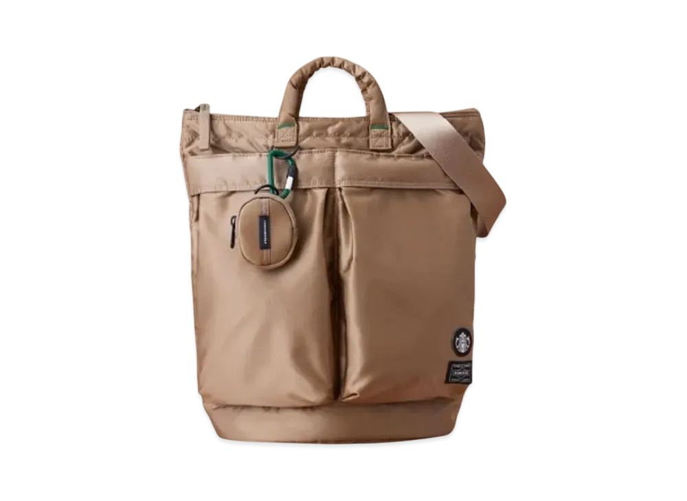PORTER x STARBUCKS Coffee Bean Shape Helmet Bag "Latte Beige"