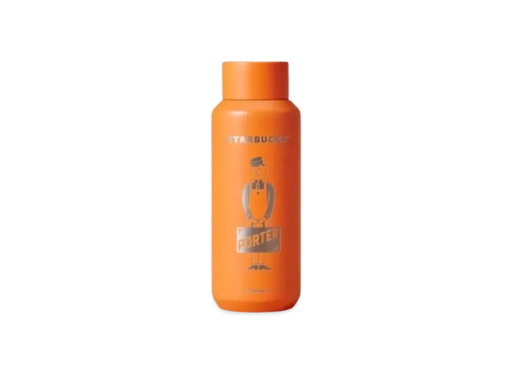 PORTER x STARBUCKS Recycled Stainless Bottle 355ml "Matte Orange"