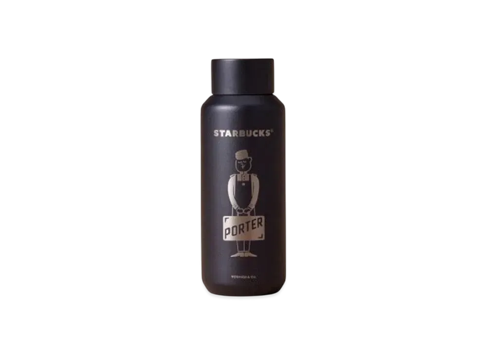 PORTER x STARBUCKS Recycled Stainless Bottle 355ml "Matte Black"