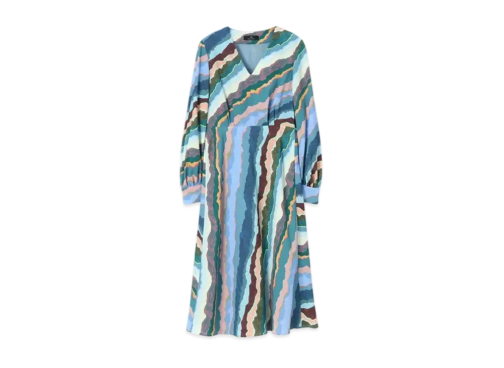 Paul Smith Womens Torn Stripe Dress "Multi"