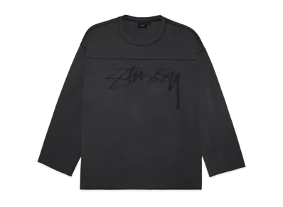 Stussy Football Crew Pig. Dyed "Washed Black"