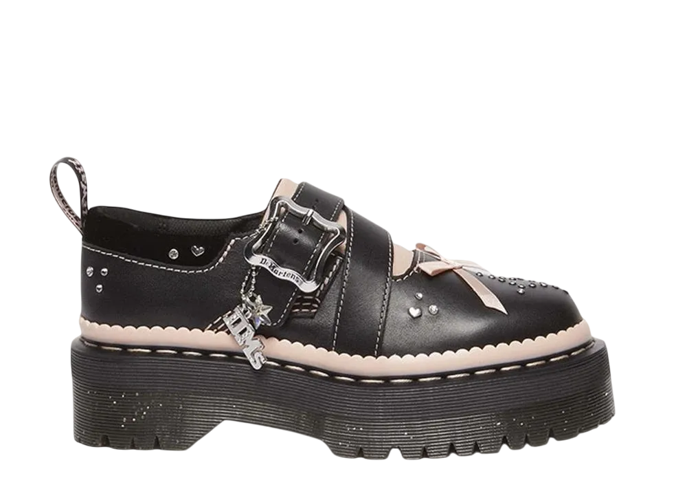 ドクターマーチン ウィメンズ ケムズリー ストラップ シューズ "ブラック/パウダーピンク"