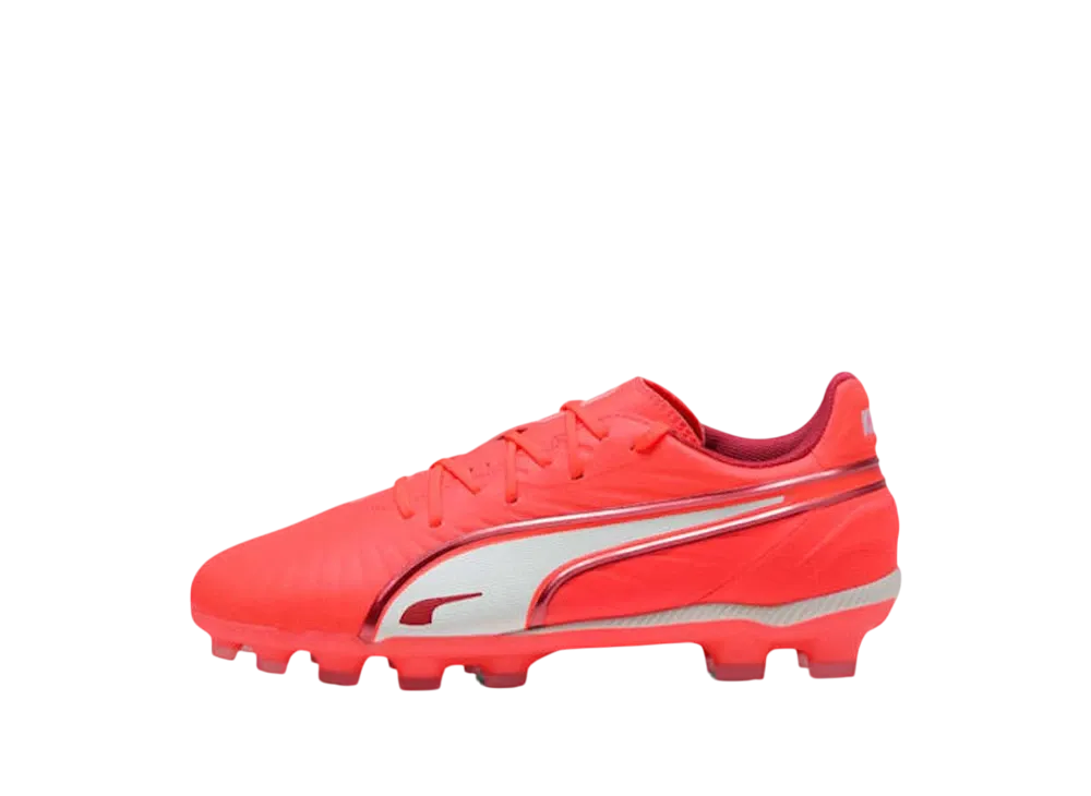 プーマ GS キング マッチ HG+ ミッド "グローイングレッド/プーマホワイト/レッドファイヤー" (キッズ)