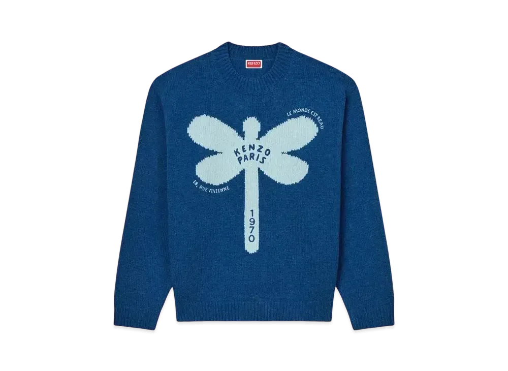 KENZO 'Dragonfly' Embroidery Wool Jumper "Blue"
