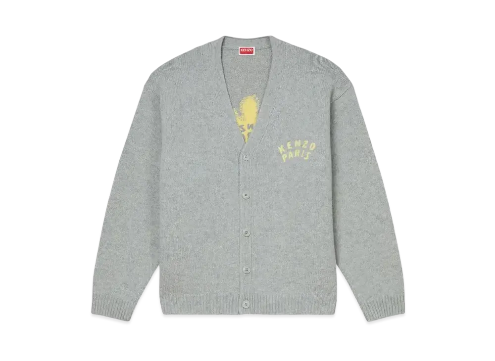 KENZO 'Dragonfly' Embroidery Cardigan "Pale Gray"