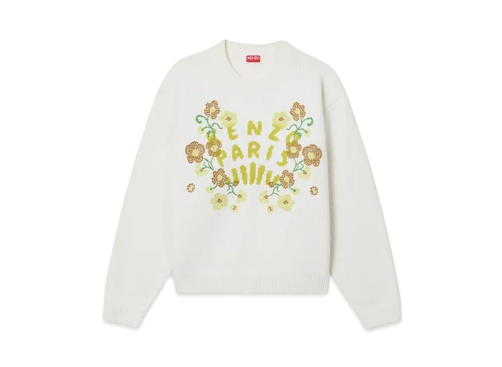 KENZO 'Jungle Flower' Embroidery Wool Jumper "Off White"