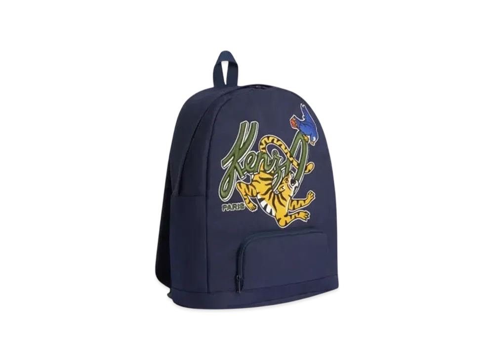 KENZO 'Blue Jungle' Embroidery Canvas Backpack "Blue Black"