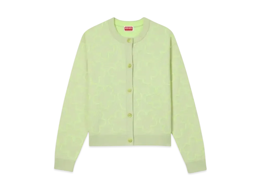 KENZO 'HANA DOTS' Embroidery Cardigan "Lemon"
