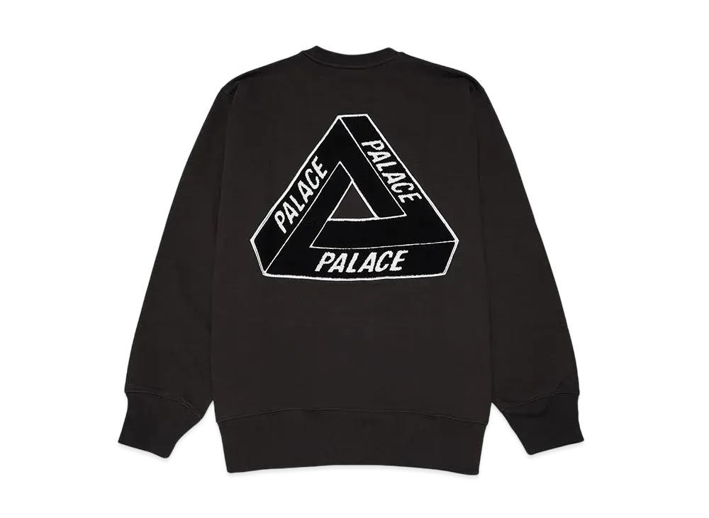 PALACE Chenille Tri-Ferg Crew "Black"