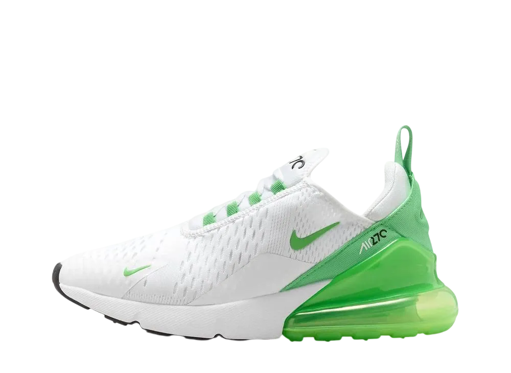 ナイキ ウィメンズ エアマックス270 "ホワイト/ホワイト/ブラック/グリーンショック"