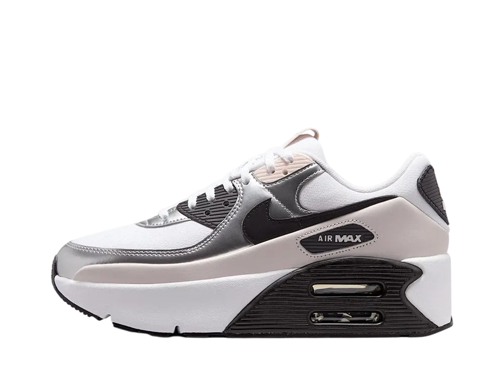 Nike Women's Air Max 90 LV8 "White/Phantom/Metallic Silver/Black"