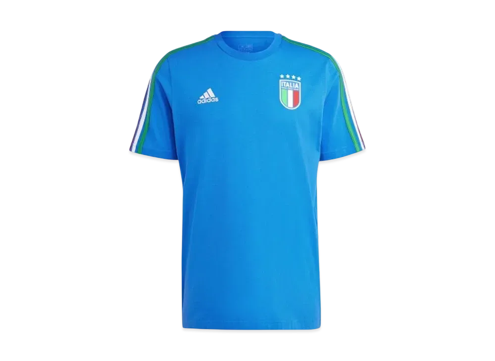 adidas Italy DNA Three Stripes Short Sleeve T-Shirt "Blue"