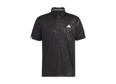 adidas Embossed Print Short Sleeve Button Down Shirt "Black"
