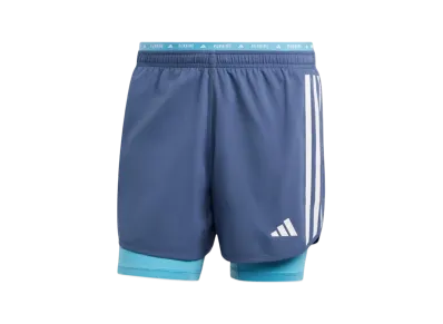 adidas Own The Run 3-Stripes 2-in-1 Shorts "Preloved Ink"