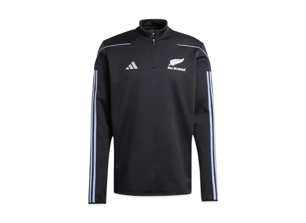 adidas All Blacks Aeroready Warming Long Sleeve Fleece Top "All Black/Blue Spark"