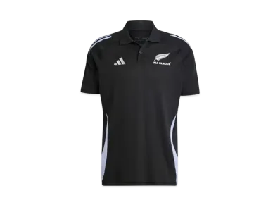adidas All Blacks Rugby Short Sleeve Polo Shirt "All Black/Blue Spark"
