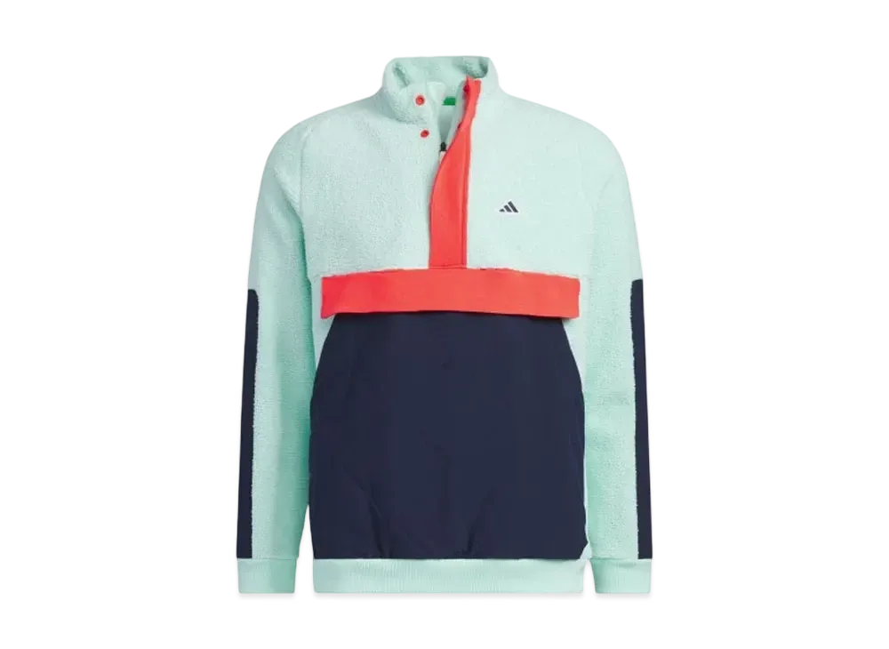 adidas Color Block Anorak Boa Fleece Jacket "Light Aqua"