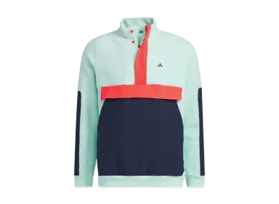 adidas Color Block Anorak Boa Fleece Jacket "Light Aqua"