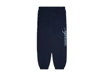 Supreme Raised Script Sweatpant "Navy"