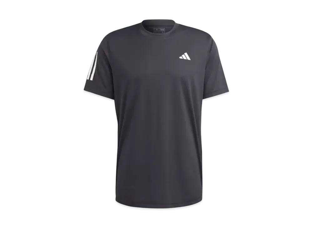 adidas Club Three Stripes Tennis Short Sleeve T-Shirt "Black"