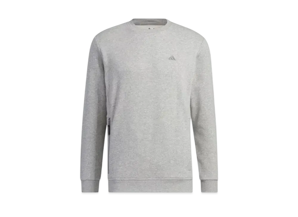 adidas Crewneck Side Zip Long Sleeve Sweat "Medium Grey Heather"