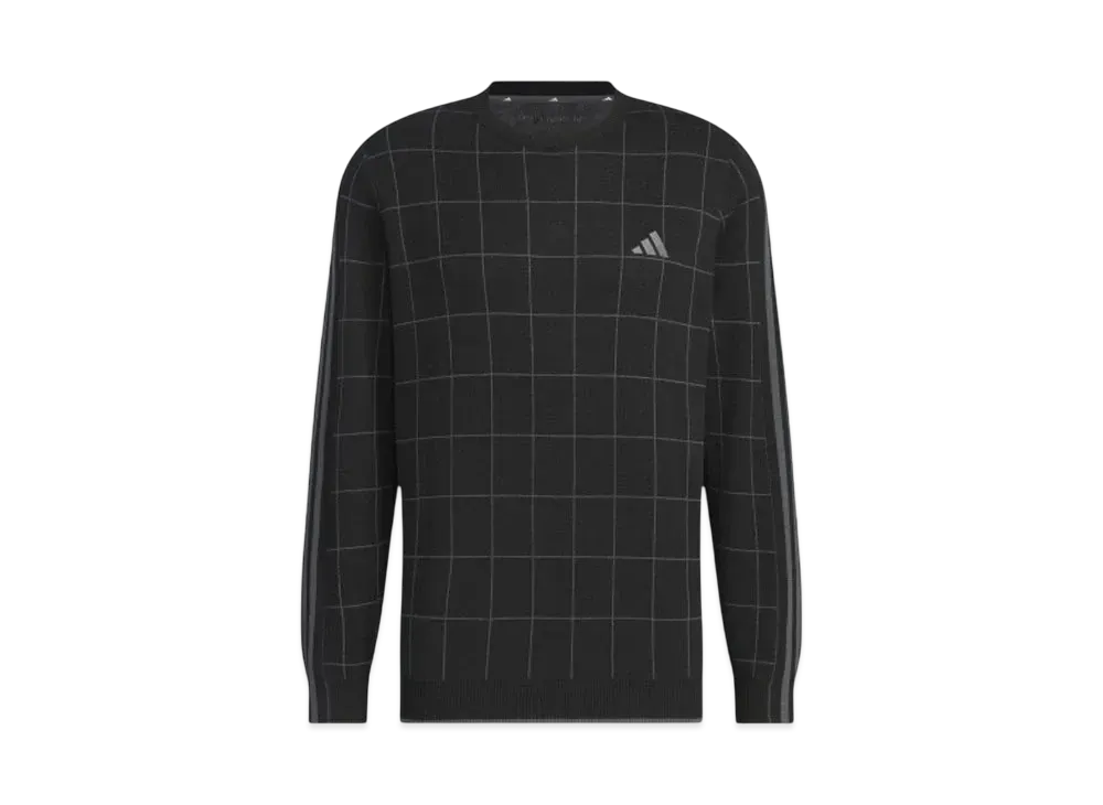 adidas Crewneck Three Stripes Long Sleeve Sweater "Black"