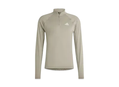 adidas Gym+ Training 1/4 Zip Long Sleeve T-Shirt "Silver Pebble"