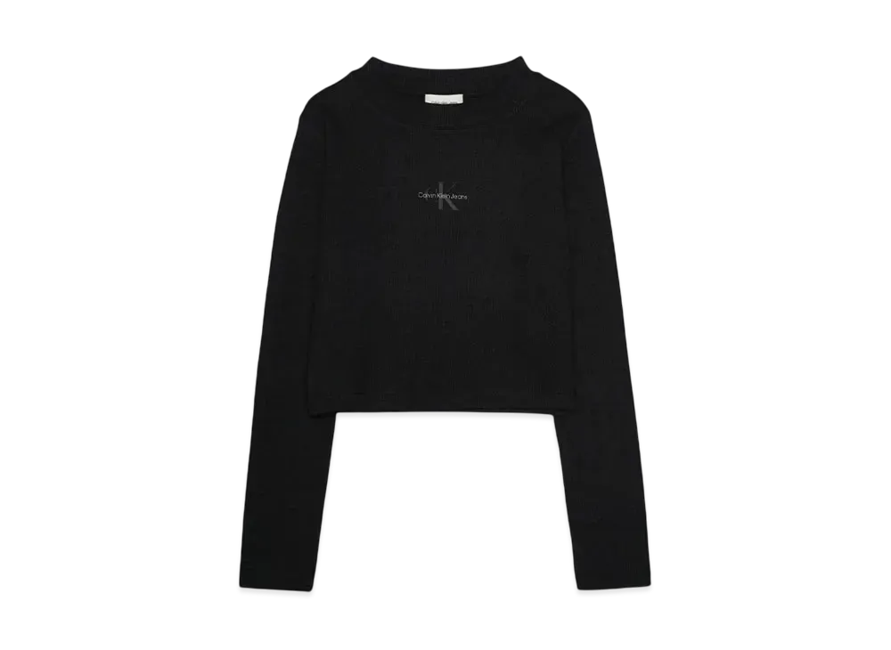 Calvin Klein Jeans A- LS MONOGRAM BABY TEE "CK BLACK"
