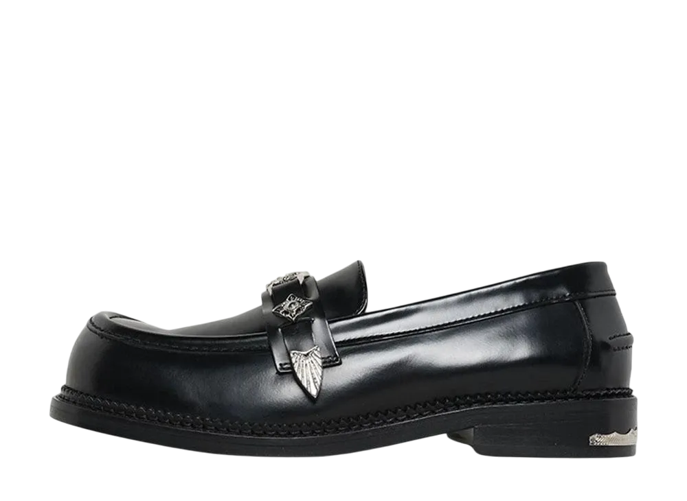 TOGA VIRILIS Square metal loafer "BLACK POLIDO"