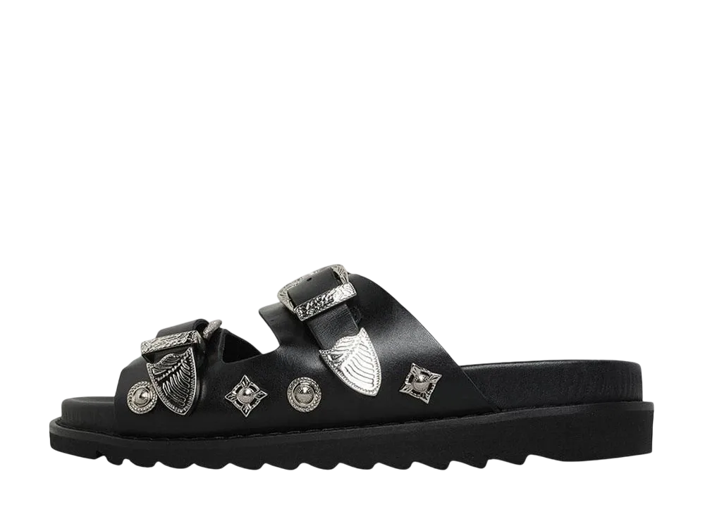 TOGA VIRILIS Buckle sandals "BLACK LEATHER"