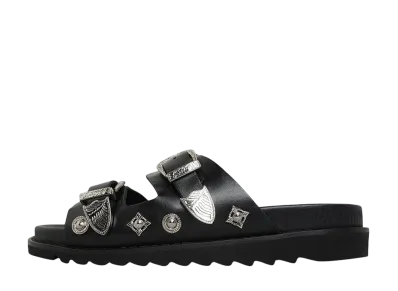 TOGA VIRILIS Buckle sandals "BLACK LEATHER"