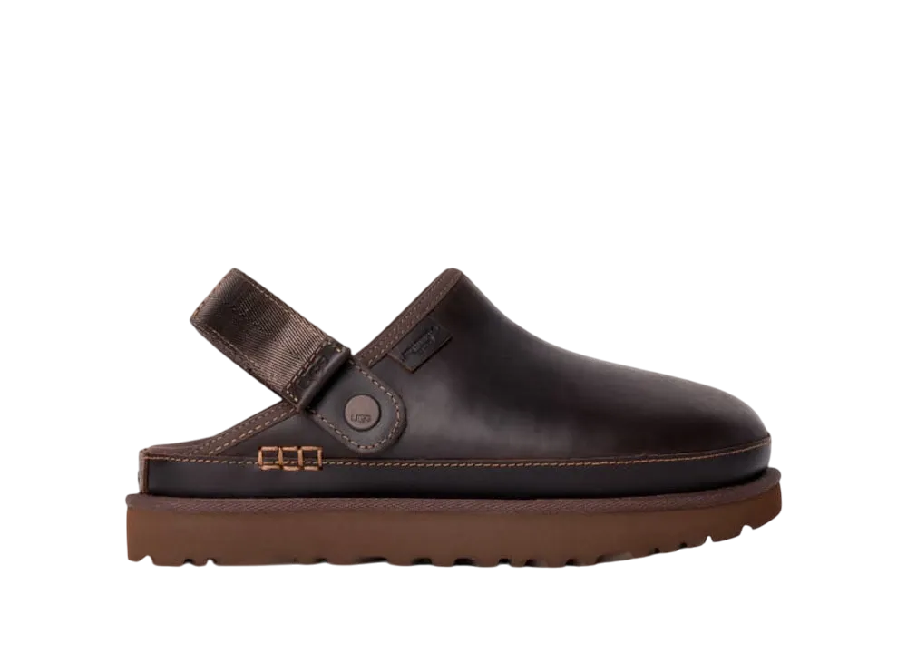 アグ ウィメンズ ゴールデンスター クロッグ LTHR リジェン "アイアンウッド"