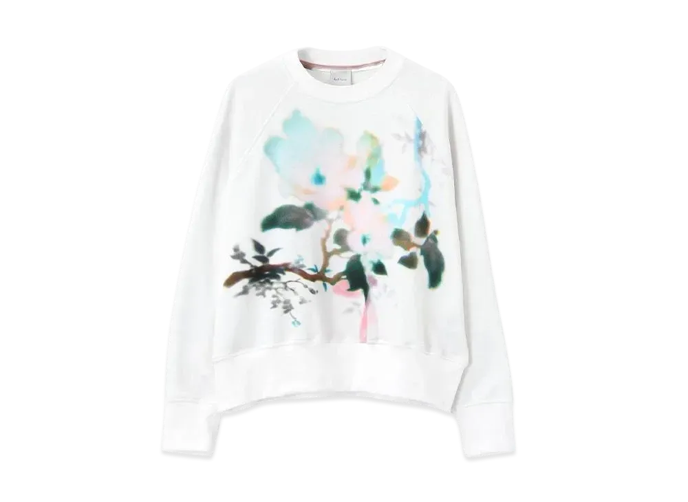 Paul Smith Women's Lens Blur Botanical Sweatshirt "White"