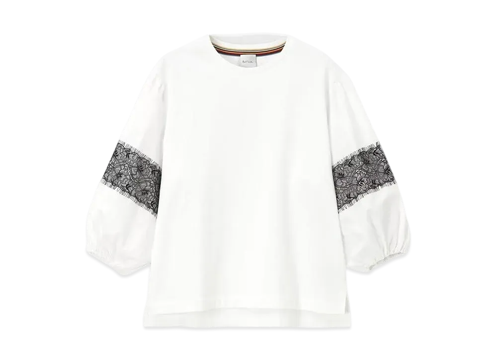 Paul Smith Women's Lace Combination Cut And Sew "White"