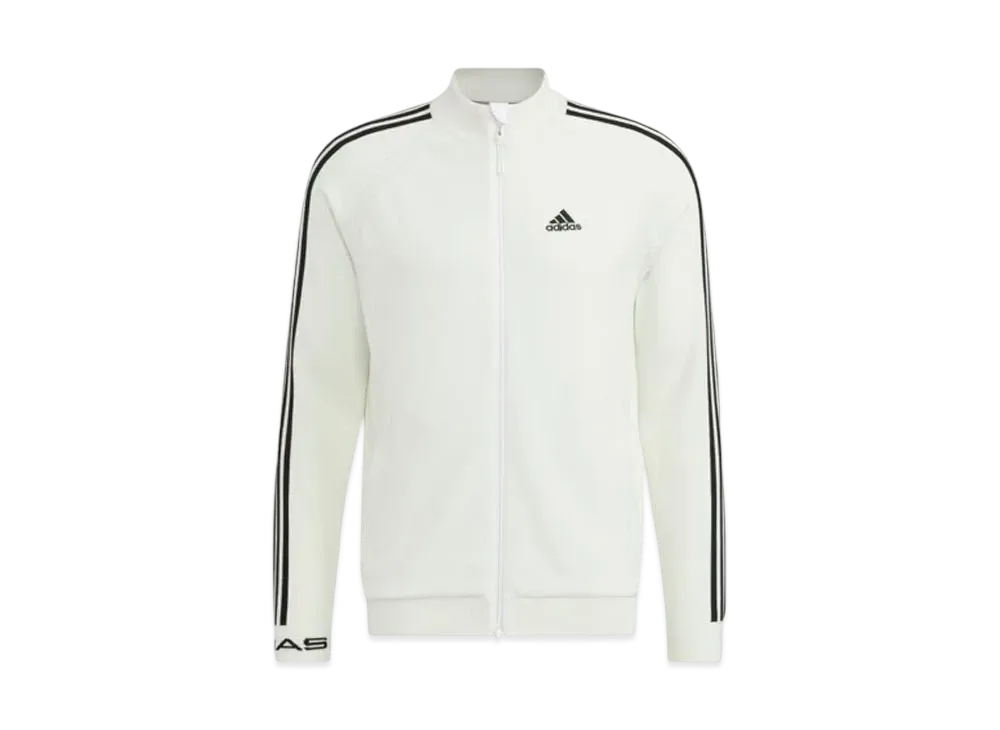 adidas 3-Stripes Windproof Long Sleeve Lining Full Zip Sweater "White"
