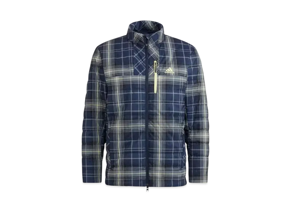 adidas Tartan Check Thermal Insulation Long Sleeve Full Zip Jacket "Collegiate Navy"