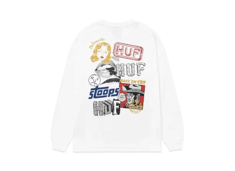 HUF Mashup LS Tee "White"