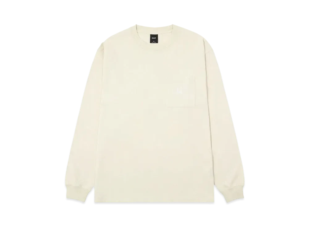 HUF Script Pocket Washed LS Tee "Natural"