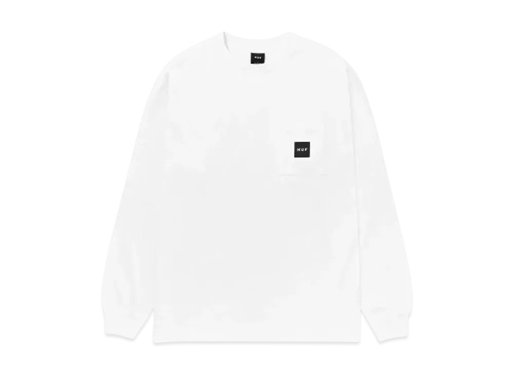 HUF Set Box Logo LS Pocket Tee "White"