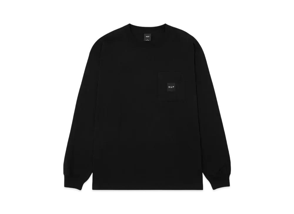 HUF Set Box Logo LS Pocket Tee "Black"