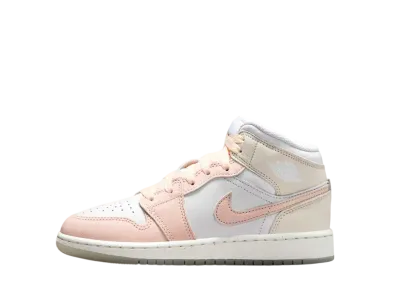 ナイキ GS エアジョーダン1 ミッド "セイル/グアバアイス/シーグラス/グレイシャーブルー" (キッズ)